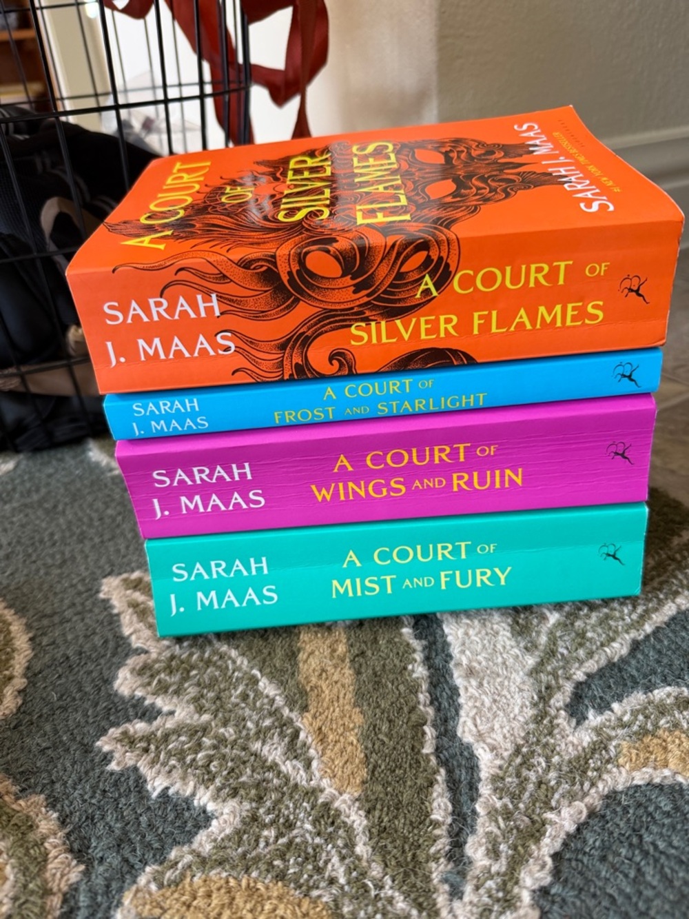 Sarah J. Maas Paperback Set - Bright Orange, Blue, Purple, Teal Spines
